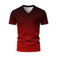 thumbnail image 5 of Men's Gradient V-Neck T-Shirt With Short Sleeve And Chest Pocket Featuring Tie Dye Casual Tee For Summer Spring Streetwear Outfits Gym Workout Gray L, 5 of 9