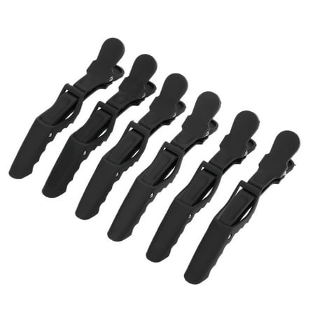 6Pcs Black Croc Hair Sectioning Grip Clips Hairdressing Cutting Clamps Professional Plastic Salon Styling Hair Grip (Best Clips Hair Salon)