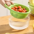 thumbnail image 5 of Hollow Drain Basket Kitchen Multifunctional Double-Layer Fruit and Vegetable Portable Basket Kitchen Storage D, 5 of 5