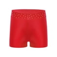 thumbnail image 1 of Oyolan Shorts de Yoga et de Danse Athlétiques pour Filles avec Strass, Shorts de Vélo de Gymnastique, Bas d'Entraînement de Tumbling, Shorty, Hot Pants Rouges 14, 1 of 6