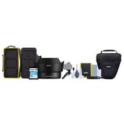 Sony 16mm Fisheye Conversion Lens for 28mm f2 Lens Bundle with Holster Camera Case and Accessory Bundle, 2-in-1 OTG SD Card Reader and Storage Carrying Case, and 64GB MicroSDXC Memory Card (4 Items)