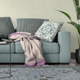 thumbnail image 4 of Paisley Leaf Geo Throw Pillow with Removable Cover in Off-White Gray Muted Blue 16x16, 4 of 5