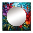 thumbnail image 2 of Designart "Vibrant Joy Blooming Exotic Blossoms III" Flowers Red Large Square Mirror - Square Bedroom Mirror Printed Wall Decor - Traditional Square Printed Wall Mirror Art, 2 of 5