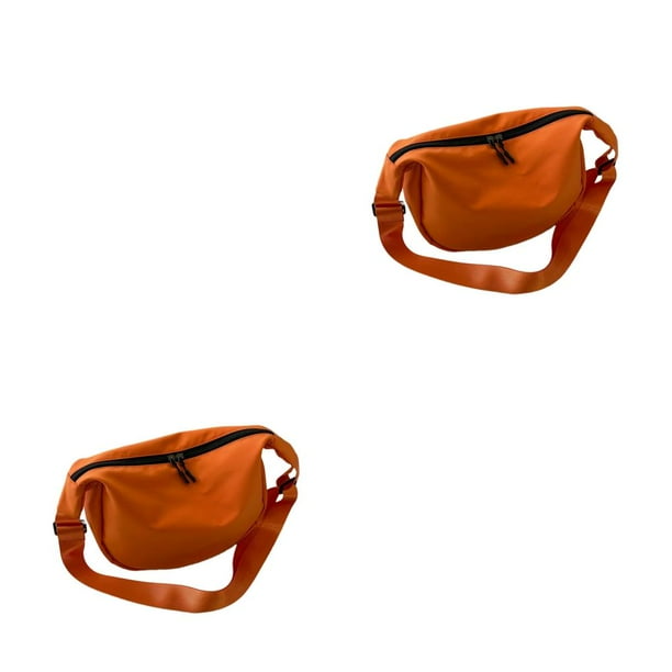 Sonducket Bolsas de mensajero Negro Naranja Tela Oxford Moda juvenil Paquete de cinturón ajustable informal Forma de bola de Hobos Ropa Naranja 2piezas