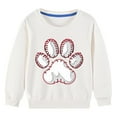 thumbnail image 2 of Odeerbi Kids Girls Crewneck Sweatshirts Pullover Sweatshirts Children's Fall Winter Sweatshirt Heart Print Long Sleeve Sweater Top White, 2 of 5