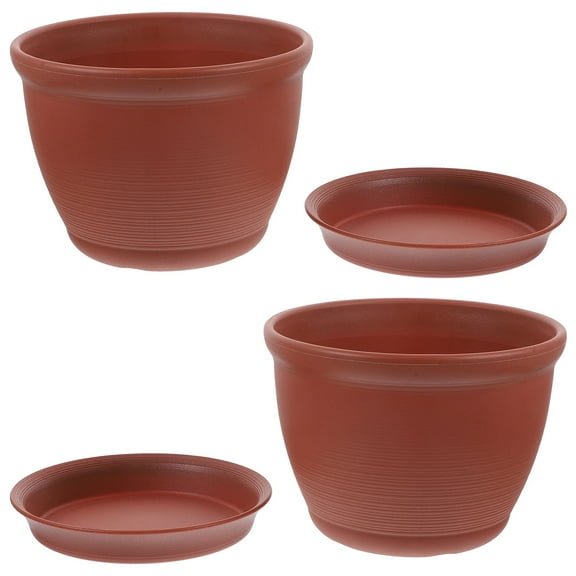 UPOUART 2Set Plastic Plant Containers For Household Plants Pot 16.5X12Cm