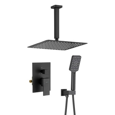 Kibi Cube Pressure Balanced Ceiling Mounted 2-Function Shower System with Rough In Valve
