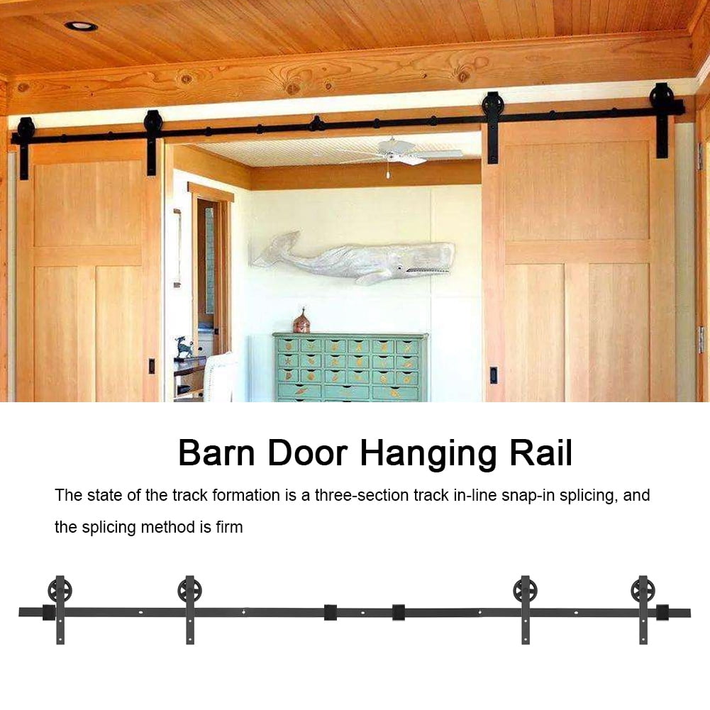 Interior Doors Barn Door Sliding Kit Double Door Splicing Round Wheel