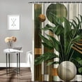 thumbnail image 2 of Orinice Ambesonne Green Shower Curtain, Abstract Jungle Theme Tropical Monstera Leaves with Mid Century Boho Details, Cloth Fabric Bathroom Decor Set with Hooks,  36x72, 2 of 7