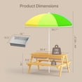 thumbnail image 3 of Asofer Outdoor Kids Picnic Table with Umbrella, 3-in-1 Sand & Water Table for Outdoor Playset, 3 of 9