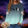 thumbnail image 2 of Duqingm Halloween Shirts for Women Long Sleeve Crewneck Casual Dressy Tops Funny Graphic Halloween Costumes Fall Fashion Outfits,2XL, 2 of 7
