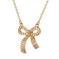 thumbnail image 2 of Collar para Mujer con Baño de Oro 14k LuckyLy, Cadena con Dije de Moño Coquette con Zirconia Cúbica, Modelo Linda dorado Unitalla, 2 of 6