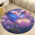 thumbnail image 4 of Vibe Blooming Tulips Round Rugs -Washable Non-Slip Small Round Area Rug Throw Soft Circle Rugs for Bedroom, Modern Print Indoor Carpet for Entryway Sofa Living Room, 4 of 6