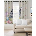 thumbnail image 2 of Easter Blackout Curtains 54 Inches Long, Country Rabbit Eggs Botanical Flowers Leaves Thermal Insulated Black Out Curtains, Darkening Window Curtain Drapes for Bedroom Living Room 45"x54" 2 Panels, 2 of 9