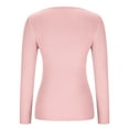 thumbnail image 6 of Ahabrexf Summer Blouses for Women, Solid Color Long Sleeve Pullover Neck Casual Sweater, 6 of 8