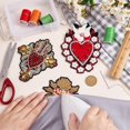 thumbnail image 3 of 3pcs 3 styles Sacred Heart Polyester Fabric Computerized Embroidery Cloth Iron on/Sew on Patches Glass Seed Beaded Appliques Costume Accessories with Sequin Mixed color 96~131x92~105x3~7mm 1pc/style, 3 of 5