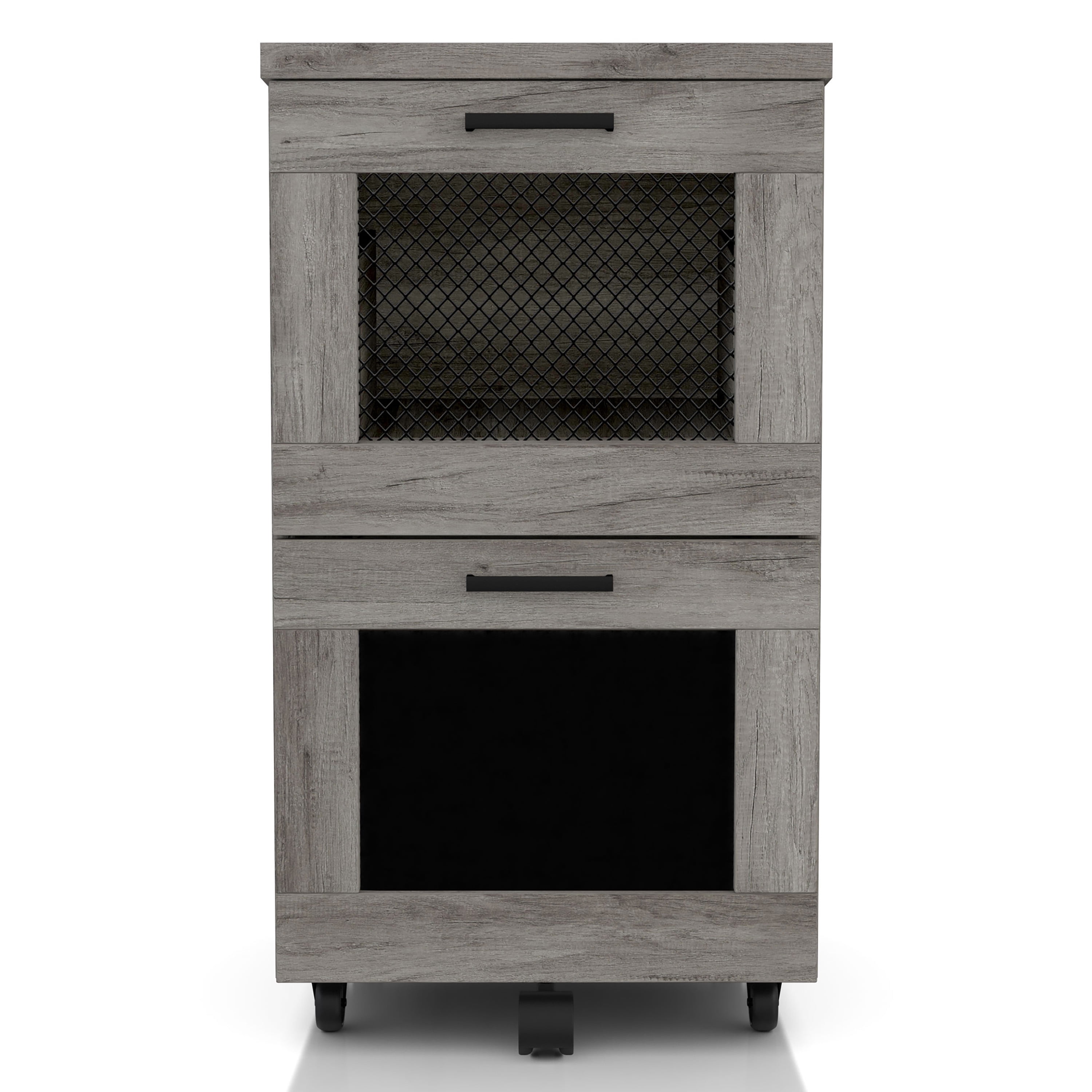 24/7 Shop At Home Shiv Wood 2-Drawer File Cabinet, Vintage Gray Oak