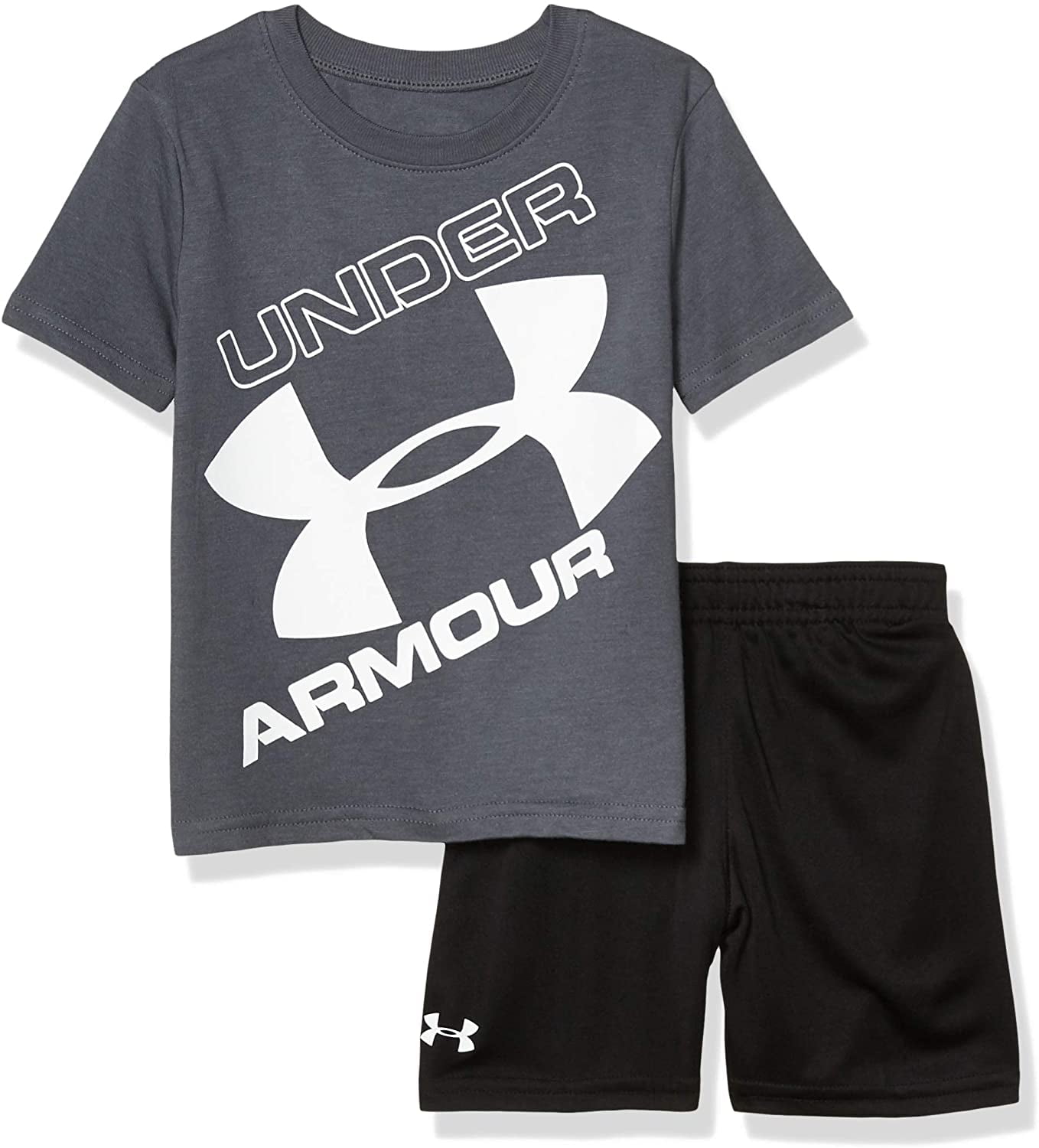 Under Armour Boys' Toddler Ua Muscle Tank and Short Set, Pitch Gray s20 ...