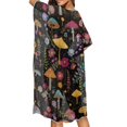 thumbnail image 5 of SCRAWLGOD Mushroom Floral Print Women's Swimsuit Coverup Loose Open Front Swimsuit Cover Up Soft Breathable Bathing Suit Cover Up for Summer Beach, 5 of 6