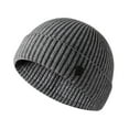 thumbnail image 5 of Autumn Winter Warm Knitted Hat Men Women Solid Color Ribbed Beanies Hat Outdoor Windproof Thick Hiking Cycling Hat, 5 of 7