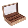 thumbnail image 4 of Wooden , Case, Chest, Storage Box /12 e Lockable, Velvet Inner And Glass Window Slot Walnut Wood Grain 12 Slot Walnut Wood Grain, 4 of 8