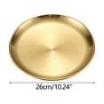 thumbnail image 2 of Tunhigl Stainless Steel Thickened BBQ Plates & Cake Dishes 10 Inch - Versatile Matte Brushed Dessert Plates for Home & Restaurant Use Gold, 2 of 9