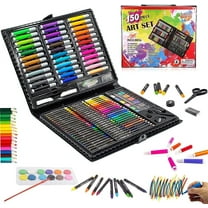 NOGIS Deluxe Art Set For Kids - Ideal Beginner Artist Kit Includes 150 Pieces - Watercolor, Crayons, Colored Markers, Color Pencils and More, Makes a Great Gift for Children and Adults