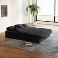 thumbnail image 5 of 75" 2-in-1 Foldable Sofa Bed, Convertible Sleeper Floor Sofa with Multi-Functional Blanket, Corduroy Lounge Bed for Living Room Bedroom Studio, Black, 5 of 7