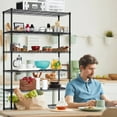 thumbnail image 4 of NiamVelo 6-Tier Wire Shelving Unit  Heavy Duty Storage Shelf Adjustable NSF Metal Wire Shelf with Wheels, 2100LBS Capacity for Pantry Kitchen, Black, 4 of 8