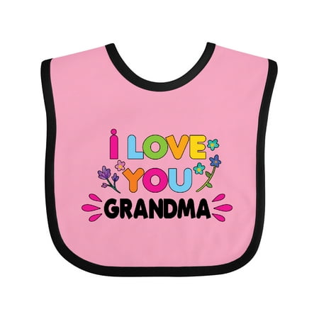 

Inktastic I Love You Grandma with Flowers Gift Baby Girl Bib