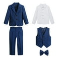 thumbnail image 4 of ZACPNCV Boy's Slim Fit Formal Suits 5 Piece Outfit for Ring Bearers Kids Dress Toddler Boy Tuxedo Homecoming Suits for Boys Blue 3-4 Years, 4 of 9