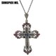 thumbnail image 1 of Sunspicems Religious Jewelry Flower Cross Necklace For Women Antique Gold Color Turkish Cross Pendant Necklace Festival Gift, 1 of 4