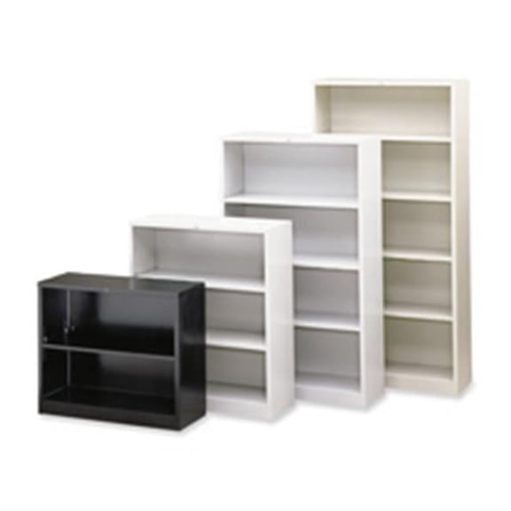 6 Shelf Metal Bookcase- 34-.50in.x12-.63in.x81-.13in.- Black