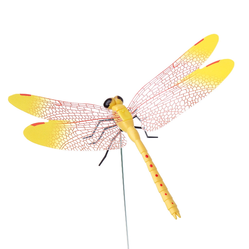 Colorful Fairy Dragonfly On Stick Ornament Home Garden Vase Lawn Art Craft Decor 