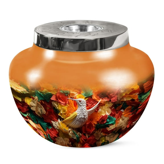 KARYLIZ Humming Bird Large Cremation Urns - Cremation Burial Urns - Urn For Ashes Adult Male - Urns For Human Ashes Adult Female - Urns For Human Ashes Adult Man - Urns For Women 10 Inch