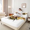 thumbnail image 4 of Castle Fairy Boys Girls Animal Honeybee Full Size Sheets 4-Piece,Chic Floral Flowers Breathable Bed Sheets,Spring Garden Lightweight Sheet Sets,Luxury Bedroom Decor, 4 of 7
