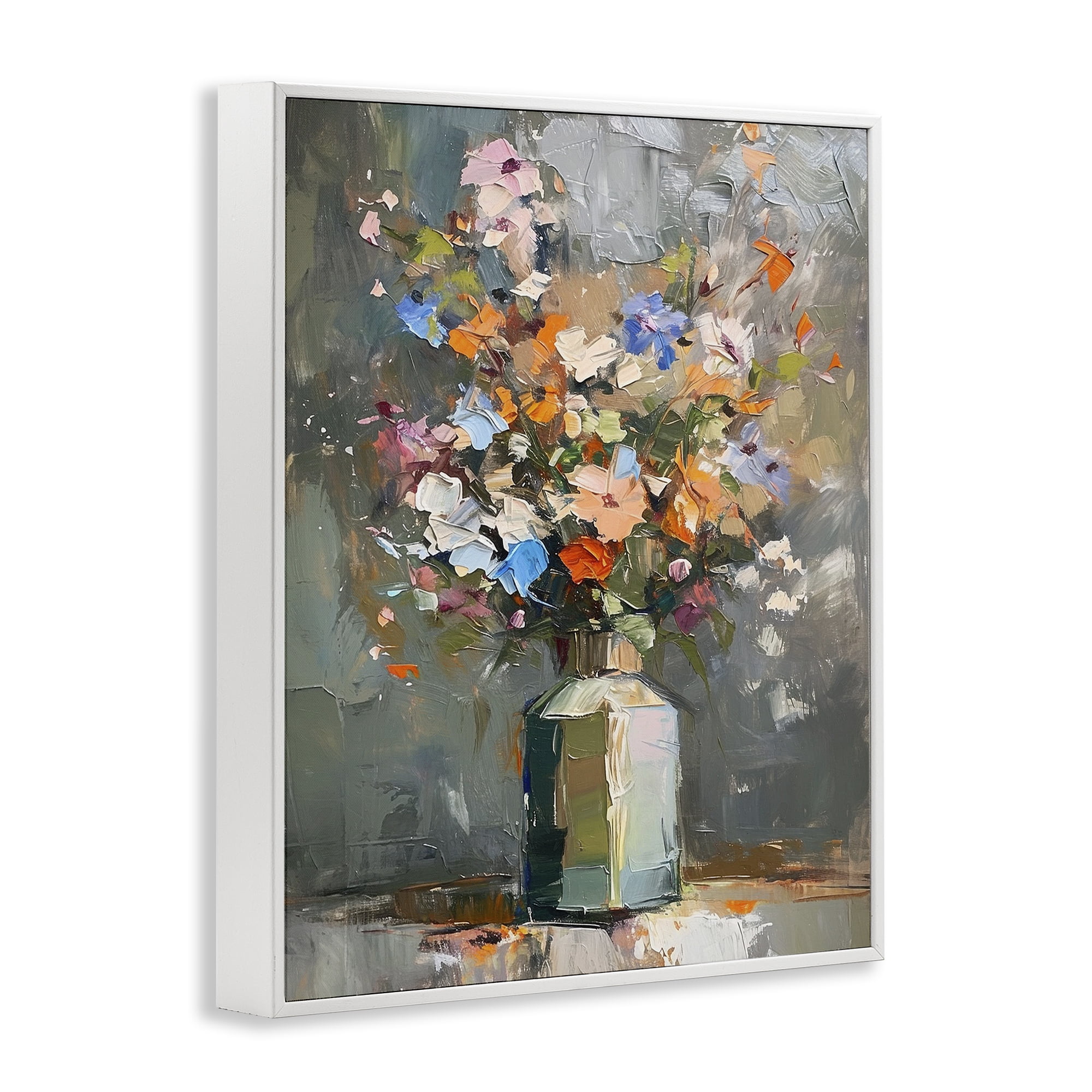 Stupell Industries Mixed Bold Bouquet Botanical & Floral Painting White Framed Art Print Wall Art, 24 x 30
