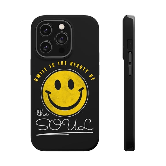 DistinctInk Tough Case for Apple iPhone 15 PRO (6.1" Screen), Compatible with MagSafe Charging - Smile Is The Beauty Of The Soul
