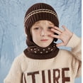 thumbnail image 4 of Tittly Winter Hats Beanie 1PC Kids Winter Knitted Hats+Scarf Set Warm Cap For 5 14 Year Old Boys Girls Skull Caps Hats for Women Coffee One Size, 4 of 6