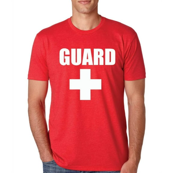 Guard T-Shirt Unisex Red Pool Ocean Lake Uniform Clothing (XXL)