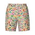 thumbnail image 4 of Lsque Mens Swim Trunks Travel Pattern - Bathing Suit Compression Liner - Beach Swim Shorts Swimwear - (S-3XL) - Stretch Quick Dry -XX-Large, 4 of 9