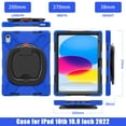 thumbnail image 2 of SaniMore for iPad 10th Generation 10.9" 2022 Case, 3 Layers Multi-Functional Case with Shoulder Strap & Foldable Handle Multi-Angle Kickstand Shockproof Protective Case, Blueblack, 2 of 10