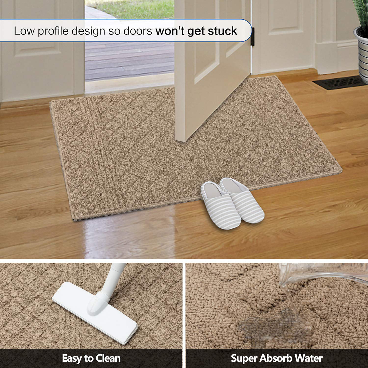 REFETONE Indoor Doormat, Front Door Mat 20x32 Absorbent Rubber Backing  Non Slip Back Door Mats, Machine Washable Low-Profile Entry Rug, Resist  Dirt