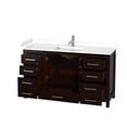 thumbnail image 2 of Wyndham Collection Sheffield 60" Wood Single Bathroom Vanity in Espresso, 2 of 4