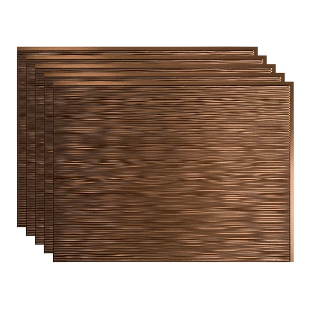 FASÄDE Ripple Oil Rubbed Bronze 18in x 24in Decorative Vinyl Backsplash Panel (5 Pack)