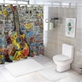 thumbnail image 7 of Orinice Music Notes Bathroom Decor Set Polyester Fabric Shower Curtain with Hooks 69x72, 7 of 7