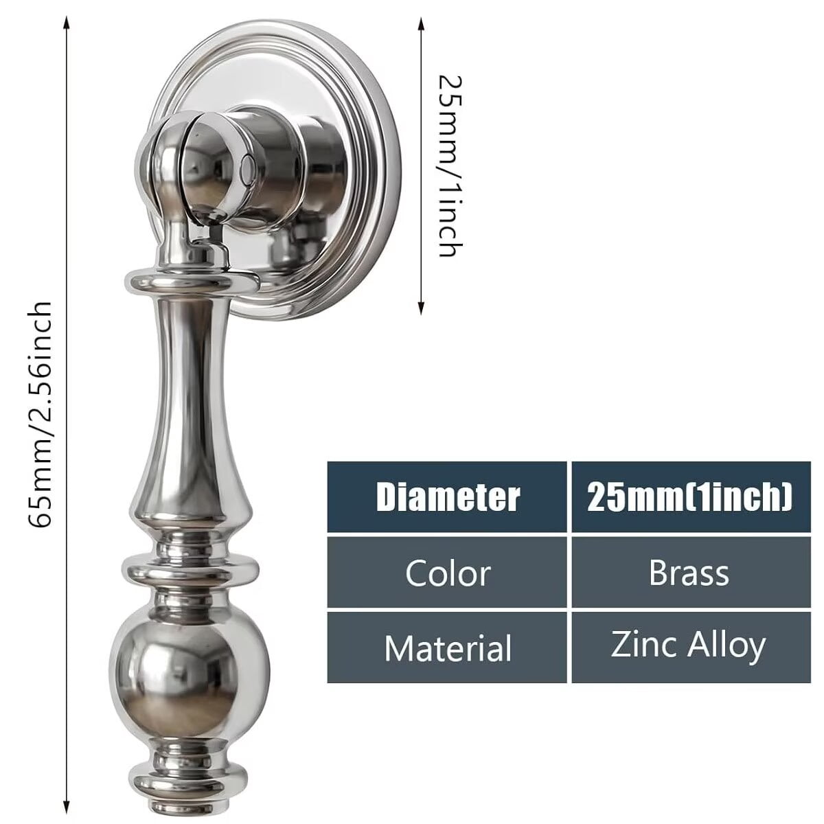 HDJNal 10 Pcs Vintage Drop Cabinet Pulls 2.55 Inch Zinc Alloy Drawer Handles Polished Nickel Dresser Knobs Decorative Pendant Style Hardware for Kitchen Cabinets Nightstand Cupboard