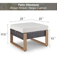 thumbnail image 2 of Heavy-Duty Multipurpose Outdoor Foot Stools - 250 LBS Capacity Wicker Ottomans with Woodgrain Frame for Patio, Porch & Backyard, 2 of 8