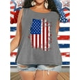 thumbnail image 2 of XCHQRTI Women's Plus 4th of July Tank Tops Graphic American Flag Sleeveless Shirts, 2 of 7
