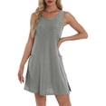 thumbnail image 5 of Sun Dresses for Women 2025 Vacation Sping Summer Casual Sundresses Women's Hawaiian Beach Eyelet Dress with Pockets, 5 of 6